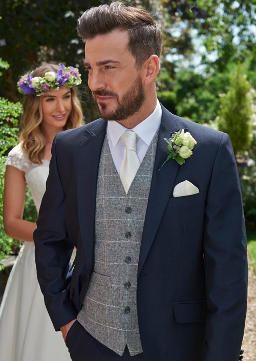 Navy Mohair Lounge Suit