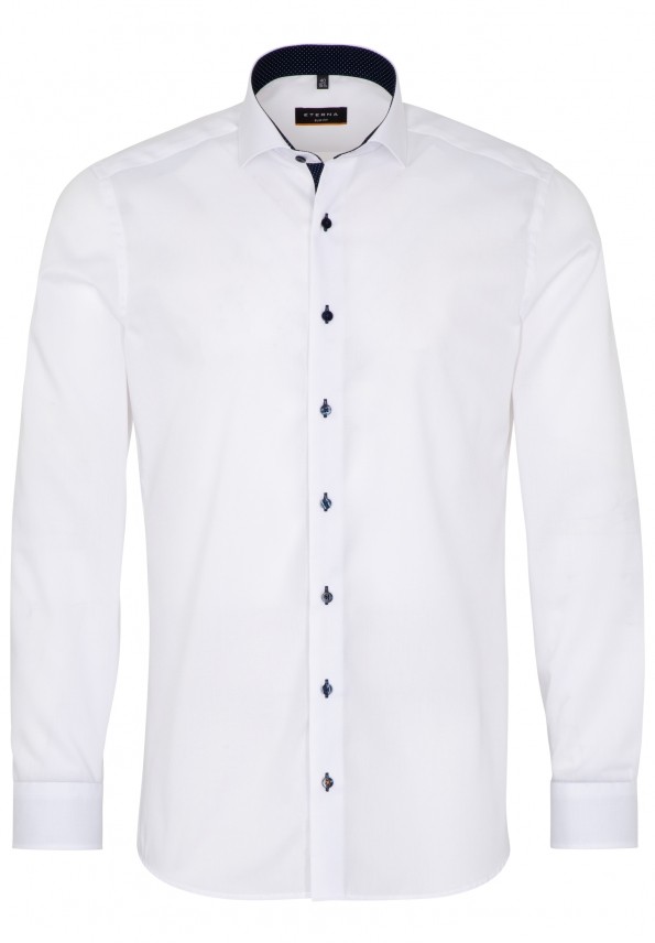 Eterna Eterna White Shirt With Trim, Menswear, Formal Shirts