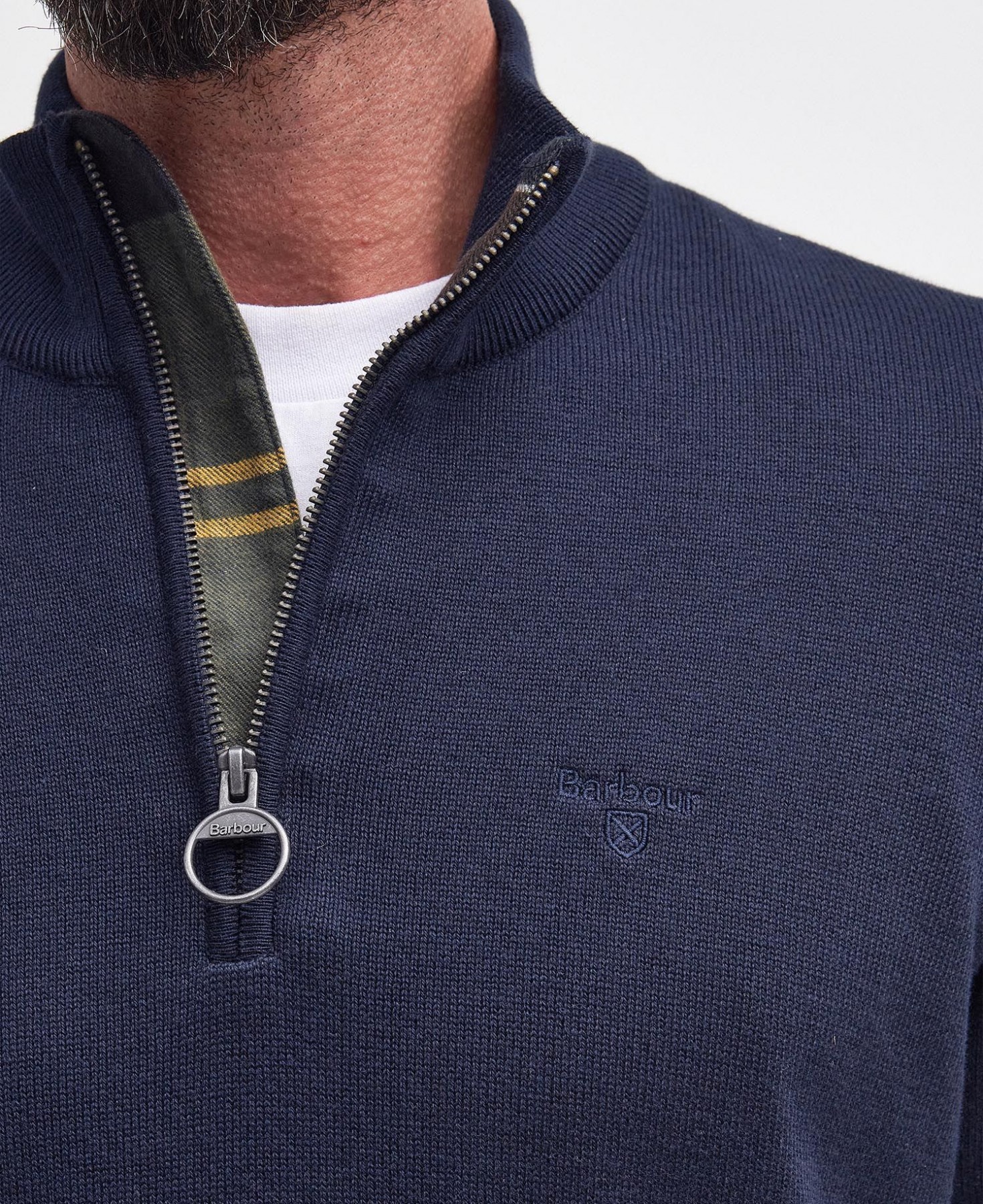 Barbour Cotton Half Zip - Navy