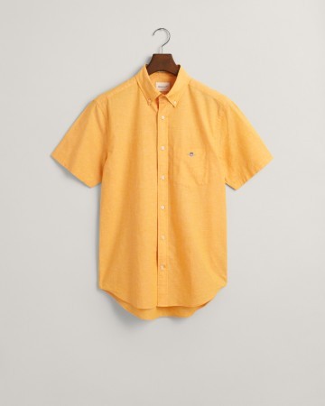Gant Linen/Cotton S/S Shirt - Orange