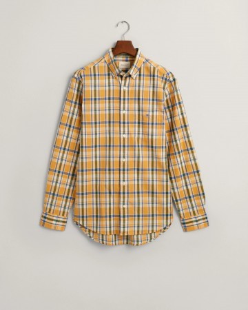 Gant Cotton/ Linen Check Shirt - Orange