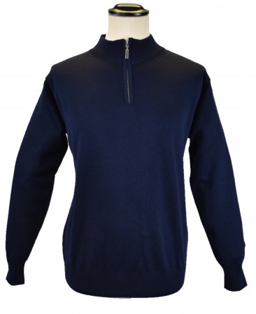 Franco Ponti Franco Ponti 1/4 Zip Jumper - Navy | Menswear | Knitwear ...
